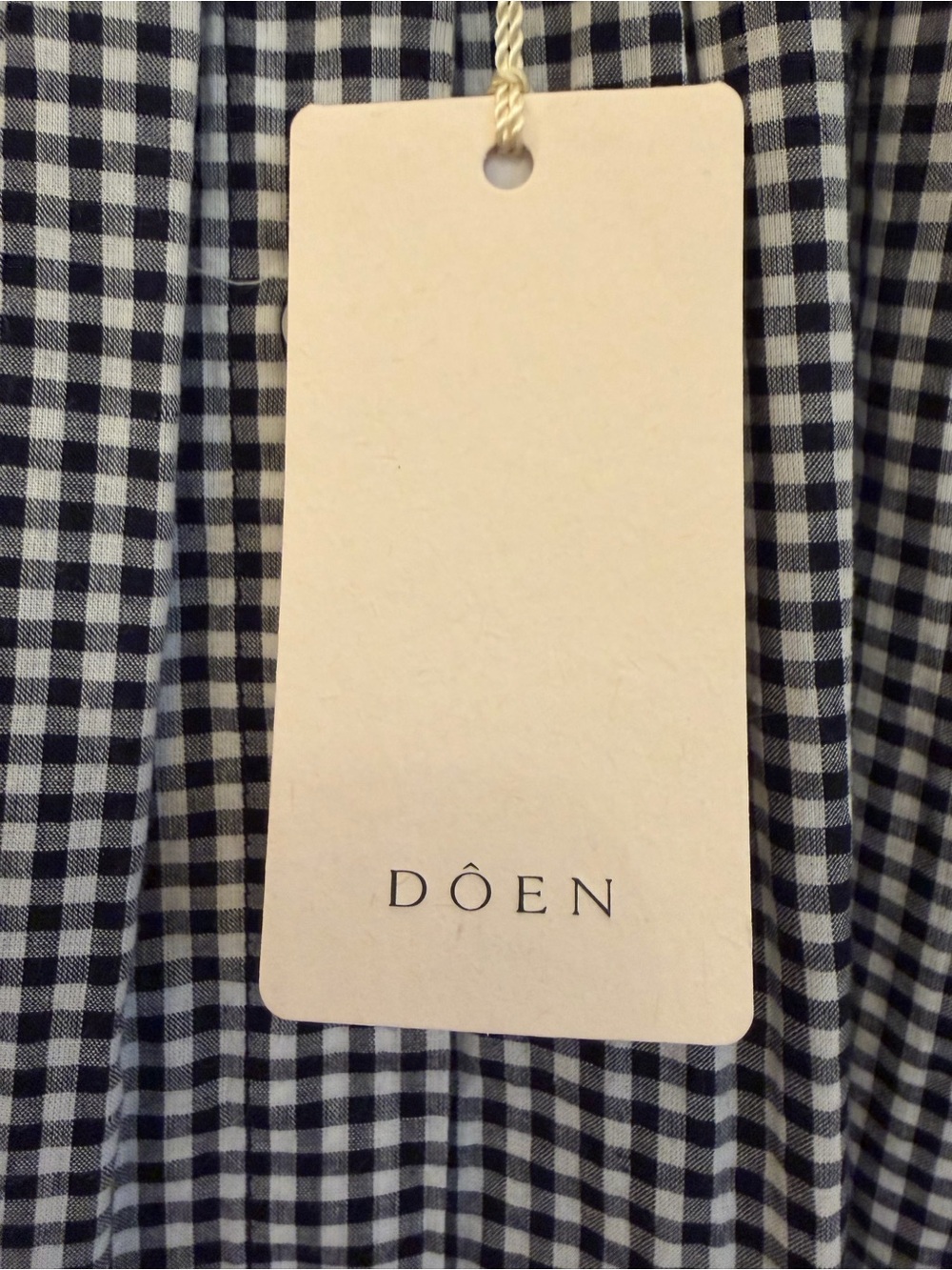 NWT Doen Women’s navy Gingham June Top Size medium - Picture 5 of 5